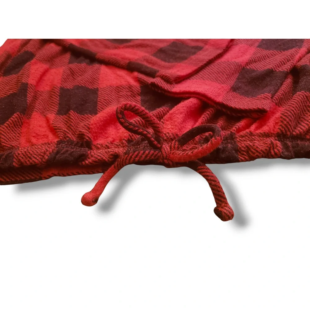 Buffalo Plaid 7/8 Drawstring Hem Sweater Girls Cat & Jack